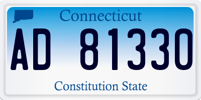 CT license plate AD81330