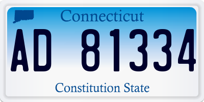 CT license plate AD81334
