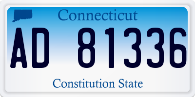 CT license plate AD81336