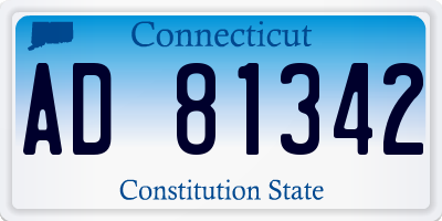 CT license plate AD81342