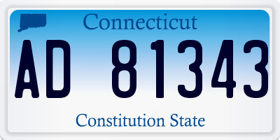 CT license plate AD81343