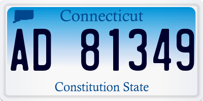 CT license plate AD81349
