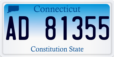 CT license plate AD81355
