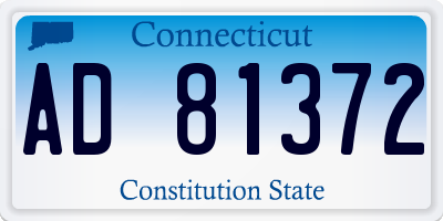 CT license plate AD81372