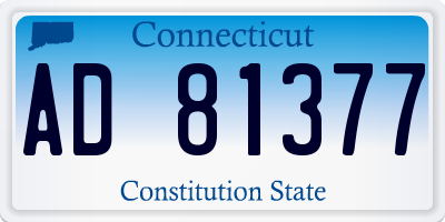 CT license plate AD81377