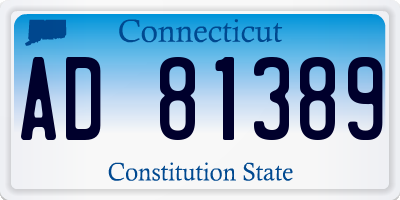 CT license plate AD81389
