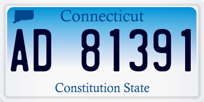 CT license plate AD81391