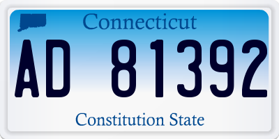 CT license plate AD81392