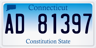 CT license plate AD81397