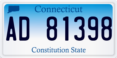 CT license plate AD81398