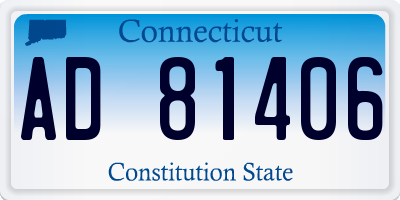 CT license plate AD81406