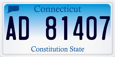 CT license plate AD81407