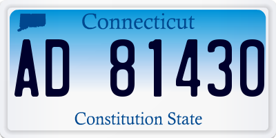 CT license plate AD81430