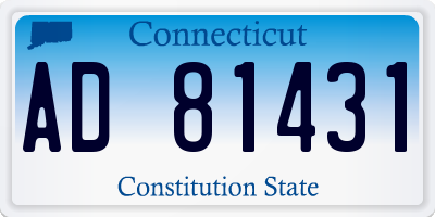 CT license plate AD81431