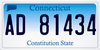 CT license plate AD81434