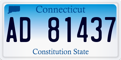 CT license plate AD81437