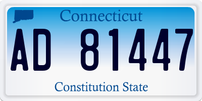 CT license plate AD81447