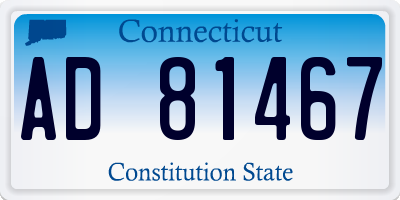 CT license plate AD81467