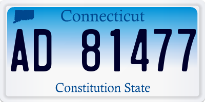 CT license plate AD81477
