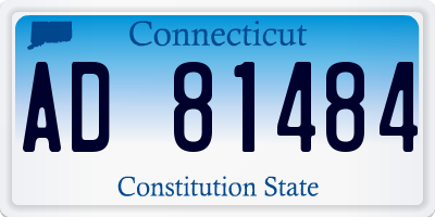 CT license plate AD81484
