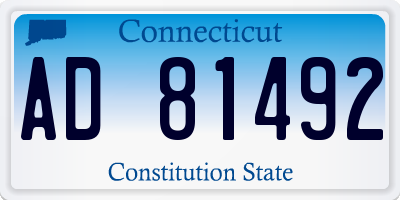 CT license plate AD81492