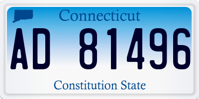 CT license plate AD81496