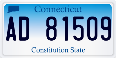 CT license plate AD81509