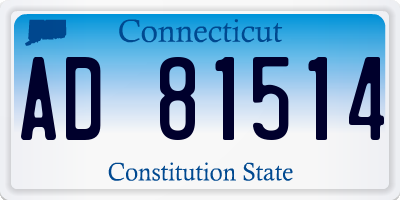 CT license plate AD81514