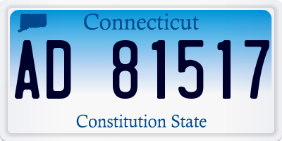 CT license plate AD81517