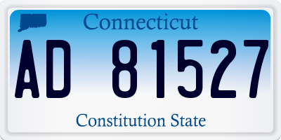 CT license plate AD81527