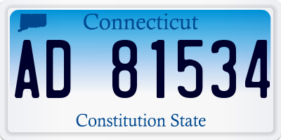 CT license plate AD81534