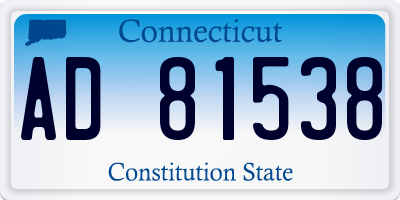 CT license plate AD81538