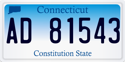 CT license plate AD81543