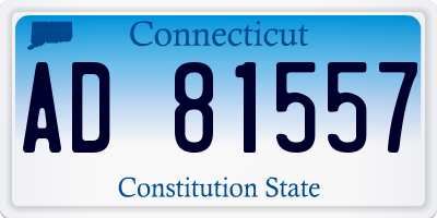 CT license plate AD81557