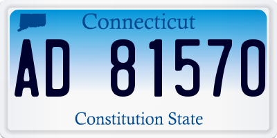 CT license plate AD81570
