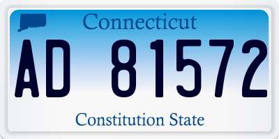 CT license plate AD81572