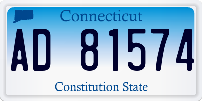 CT license plate AD81574
