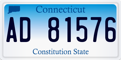 CT license plate AD81576
