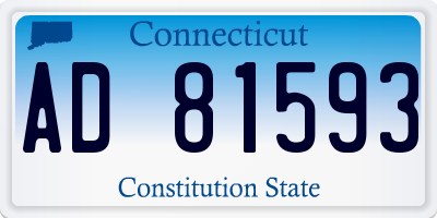 CT license plate AD81593