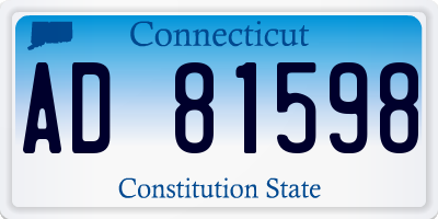 CT license plate AD81598