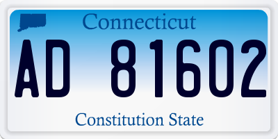 CT license plate AD81602