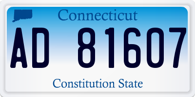 CT license plate AD81607
