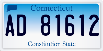 CT license plate AD81612