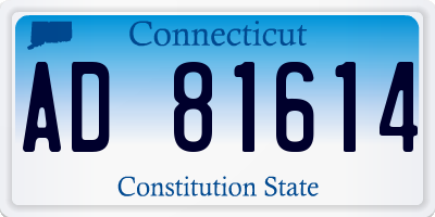 CT license plate AD81614