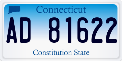 CT license plate AD81622