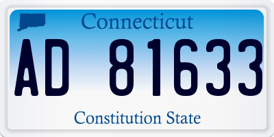 CT license plate AD81633