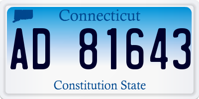 CT license plate AD81643