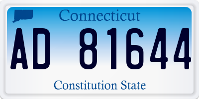 CT license plate AD81644