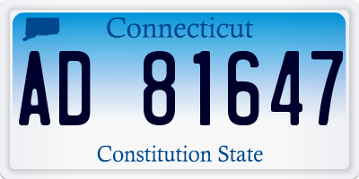 CT license plate AD81647