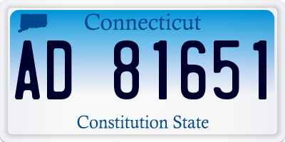 CT license plate AD81651